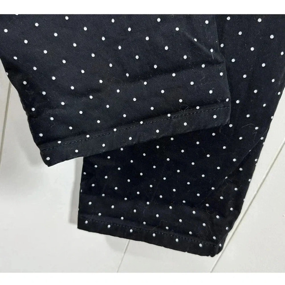 Tommy Hilfiger Womens Black Stretch Slim Chino Polka Dots Pants Flat Front - Picture 6 of 7